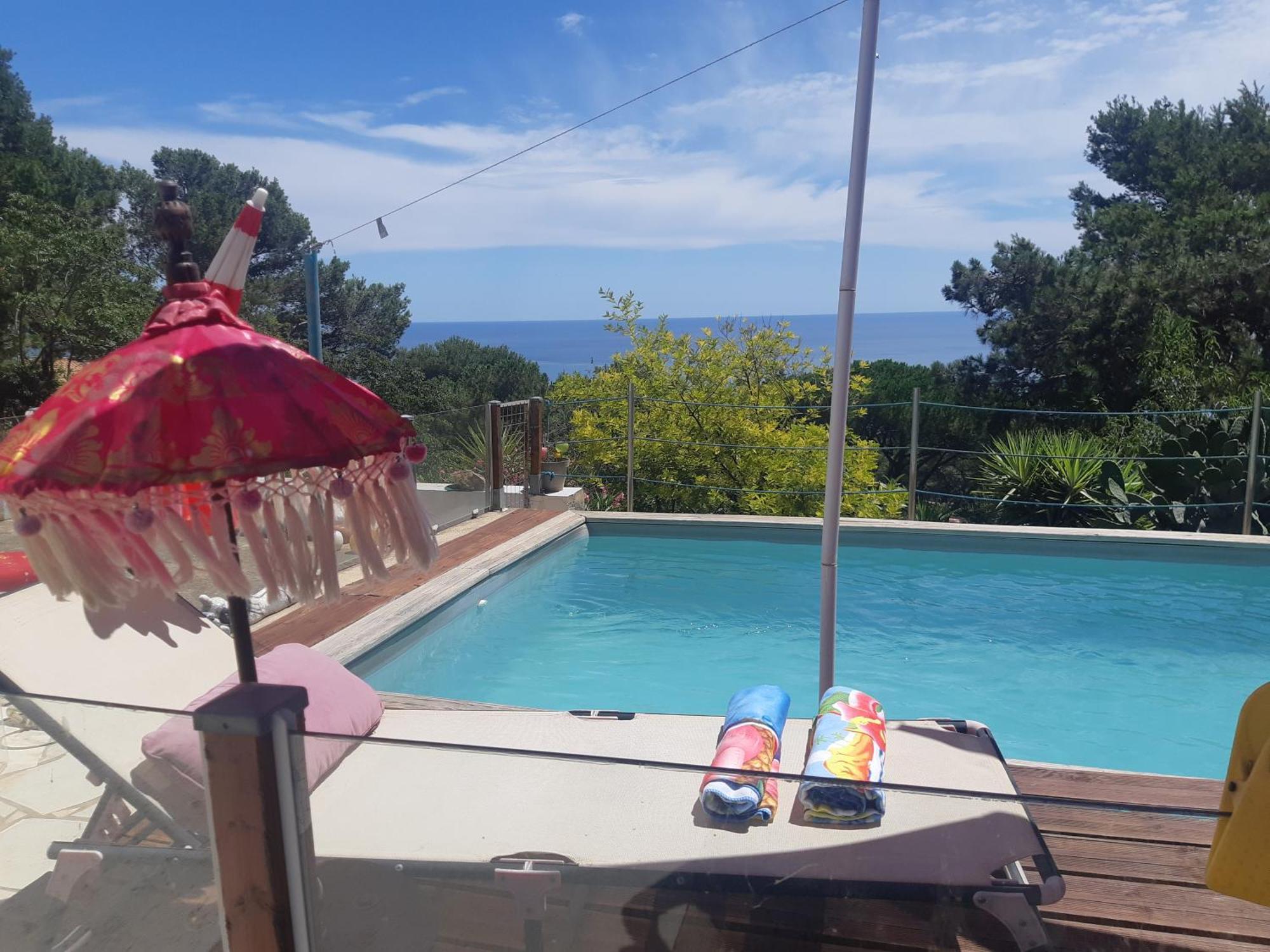Haut De Villa Au Mont St Clair Vue Exceptionnelle Mer Et Foret Terrasses, Piscine, Petanque, Solarium Prives Sete Luaran gambar